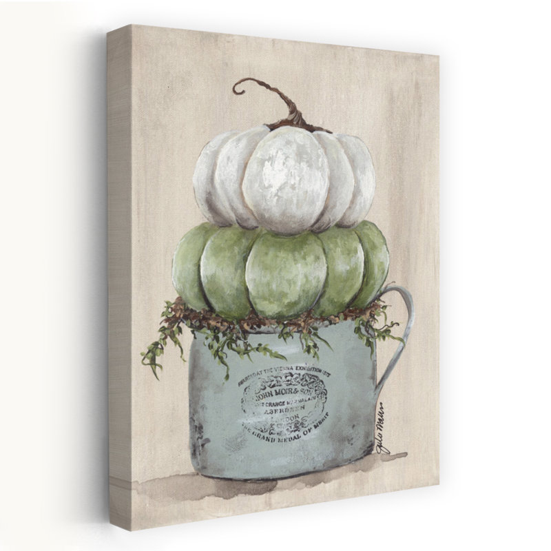 Enamelware With Pumpkin Rustic Art, 48" H x 32" W