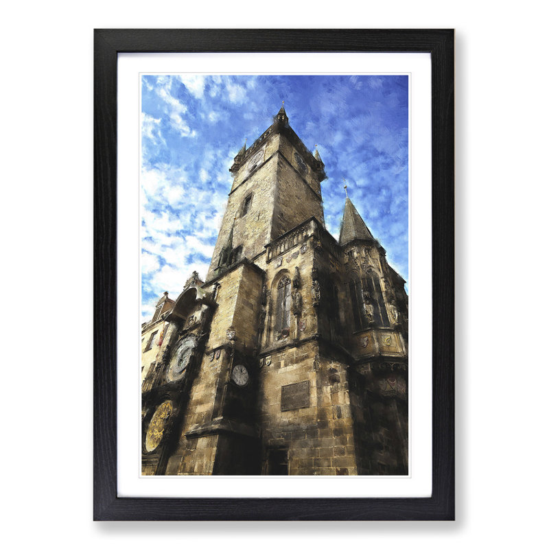 Old Town Hall in Prague - Framed Print, 65cm H x 48cm W x 2cm D, Black Framed