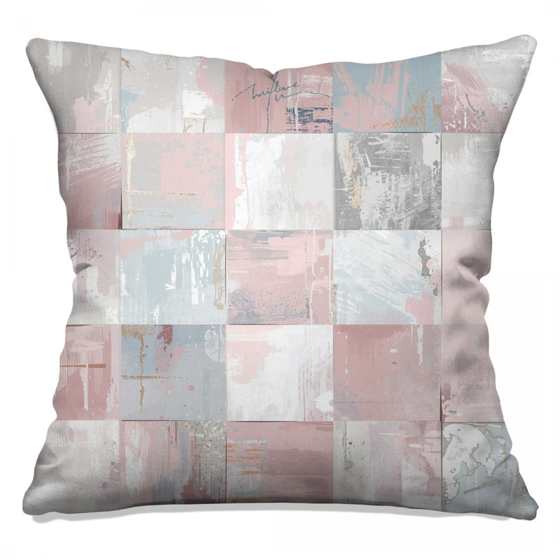 Pastel Abstract Patchwork Double Sided Throw Pillows, 16 x 16 inches