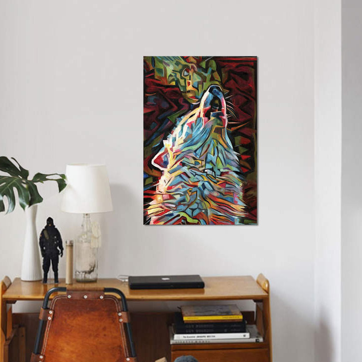 « rêve loup », reproduction d’impression sur toile, H 12 po x l 8 po x P 0,75 po, Toile tendue, Pas de tapis