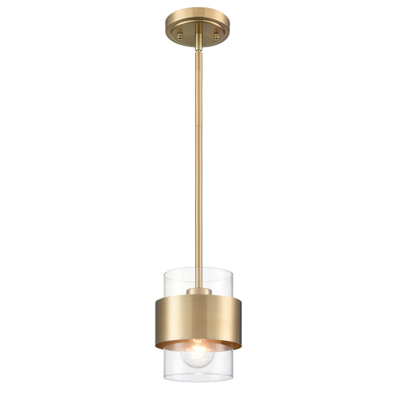 Luminaire suspendu moderne en laiton pour îlot de cuisine avec verre, tiges réglables, Clair