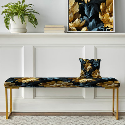Banc rembourré or