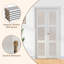 Porte de grange pliante en verre givré pliable 3-Lite avec trousse de quincaillerie d'installation-108212761-108212764