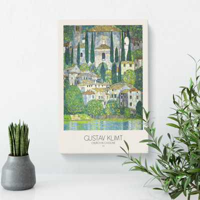 Church In Cassone With Border by Gustav Klimt - Wrapped Canvas Painting