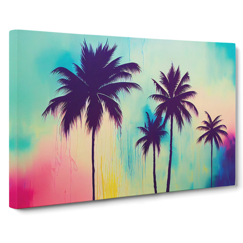 Painted Palm Trees Vol.4 - Wrapped Canvas, 50cm H x 76cm W x 3cm D