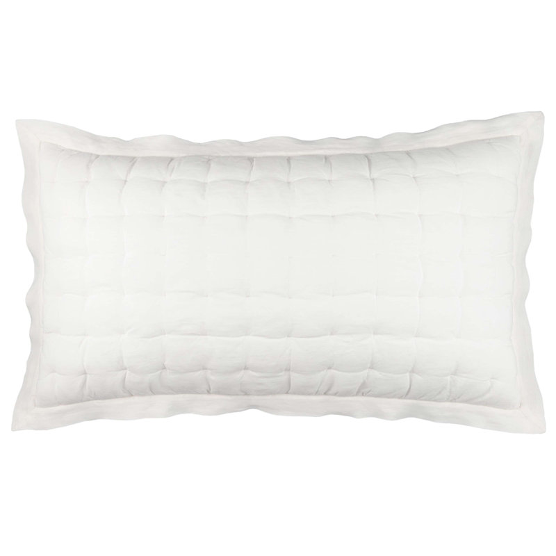 Lush Linen Puff Sham, Ivory, King