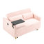 Velours côtelé rose avec choix polyvalents: fonction coulissante, plateau de table mobile, ports pour un espace personnalisable Ajouts innovants: mécanisme, expérience unique