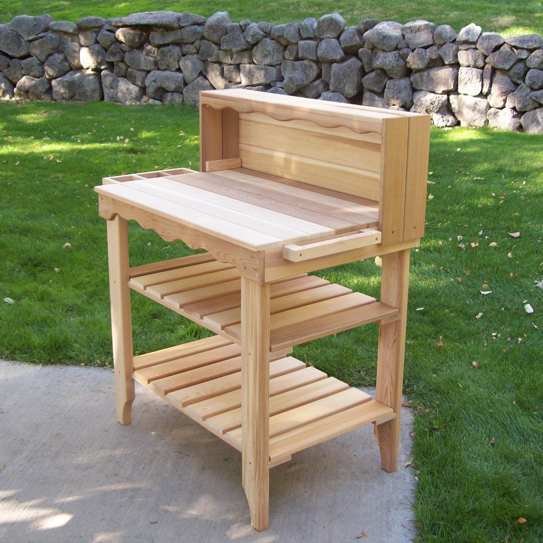 Kiefer Deluxe Cedar Potting Bench Arlmont & Co. 