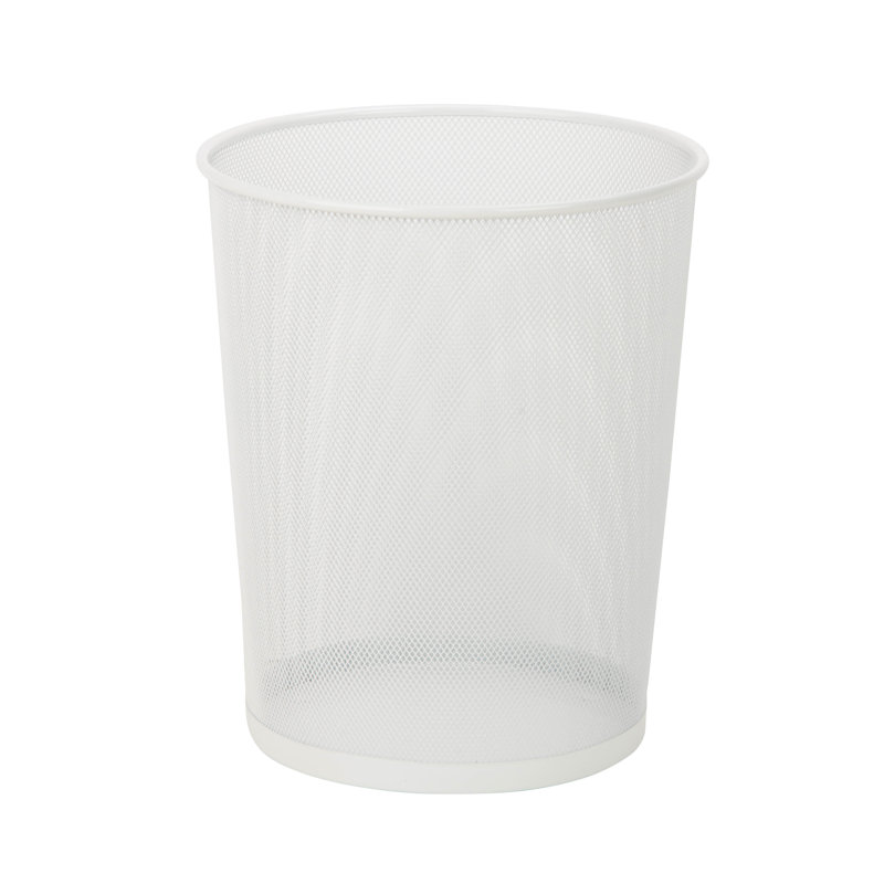 Burritt 4 Gallon Steel Open Waste Basket, White