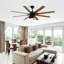 Ventilateur de plafond rétro à 8 pales avec ensemble d'éclairage et télécommande-1423210174