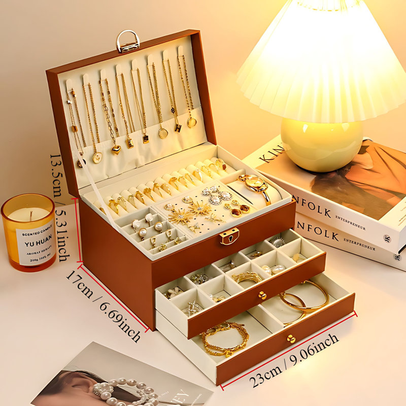 Boîte à bijoux +, Brun