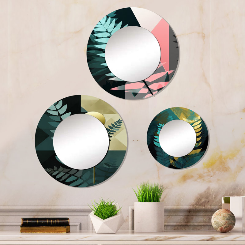 Miroir mural rond en aluminium Dilean