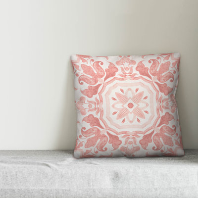Watercolor Damask Tile Square Pillow Cover & Insert