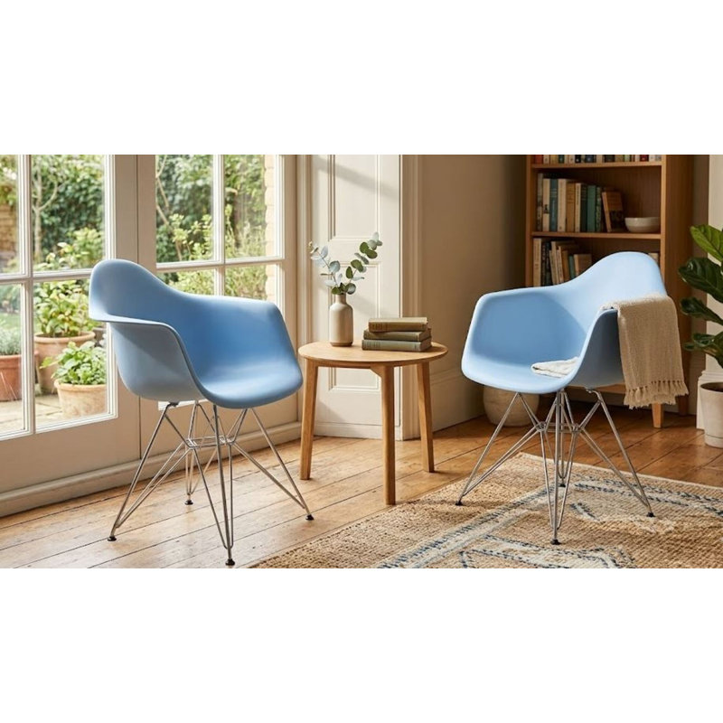 Chaise avec accoudoirs Vitula, Bleu
