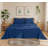 RUVANTI 100% Cotton Flannel Sheets Split King Size - 5 Piece Warm, Soft & Breathable, Deep Pocket, Double Brushed Cozy All Season Bedding Set, Dark Blue-135290092-135290110