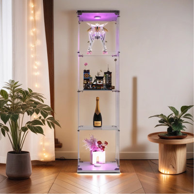Vitrine lumineuse en verre avec 4 portes