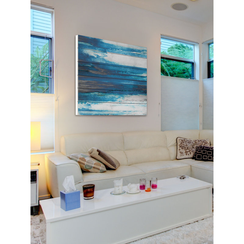 Veradero Coastal Blue and White Wood Wall Art