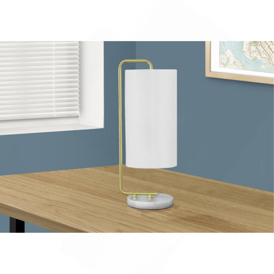 Lighting, 20"H, Table Lamp, White Marble, Ivory / Cream Shade, Contemporary