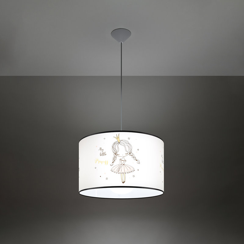 1 - Light White Pendant, 28cm H x 43cm W x 43cm D
