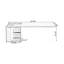 Bureau rectangulaire en bois manufacturé noir + acrylique avec 3 tiroirs-503563511-503563509