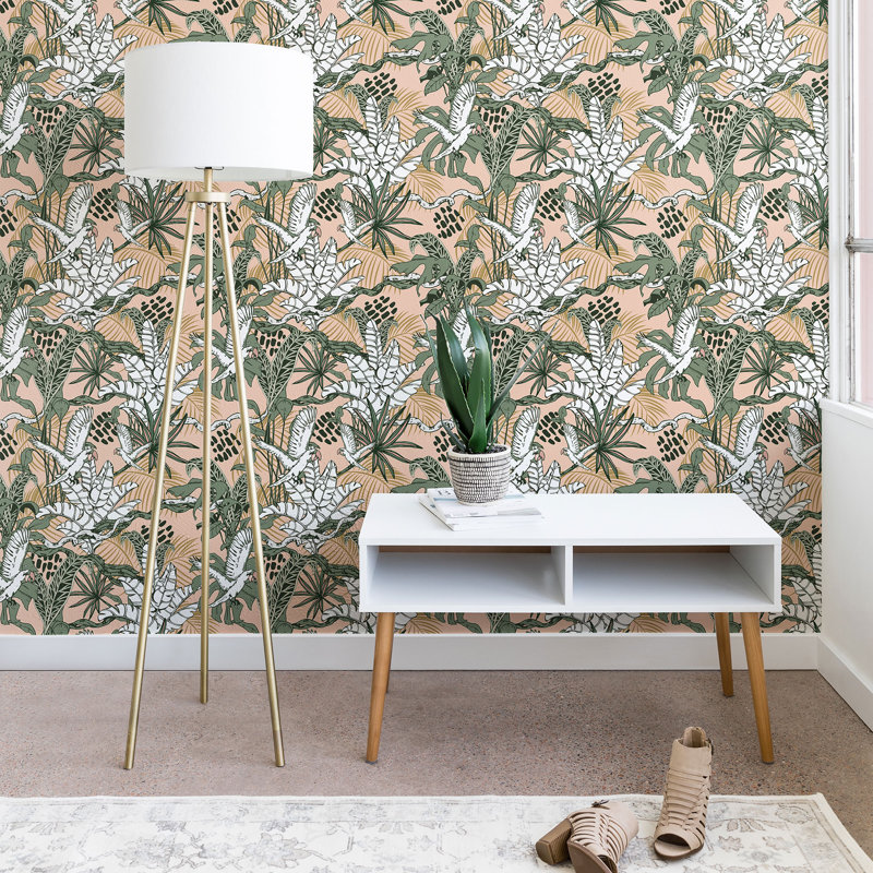 Panneau de papier peint adhésif Marta Barragan Camarasa Jungle Mat, l 24 po x L 8 pi