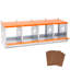 Boîte de nidification murale à 4 compartiments en acier galvanisé orange pour et canards, avec coussin en fibre de noix de coco naturelle, ventilation, installation facile, nettoyage facile