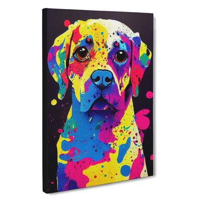 XC1022-1842X Dog Paint Splash No.7 - Wrapped Canvas Print