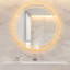 Miroir rond de salle de bain à DEL - températures de couleur réglables et conception murale antibuée-203890683