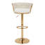 Ensemble de 4 tabourets de bar modernes en velours tissé, réglables en hauteur, pivotants et avec dossier, chaises de bar rembourrées avec base dorée pour cuisine, bar ou salle à manger.-1118258377