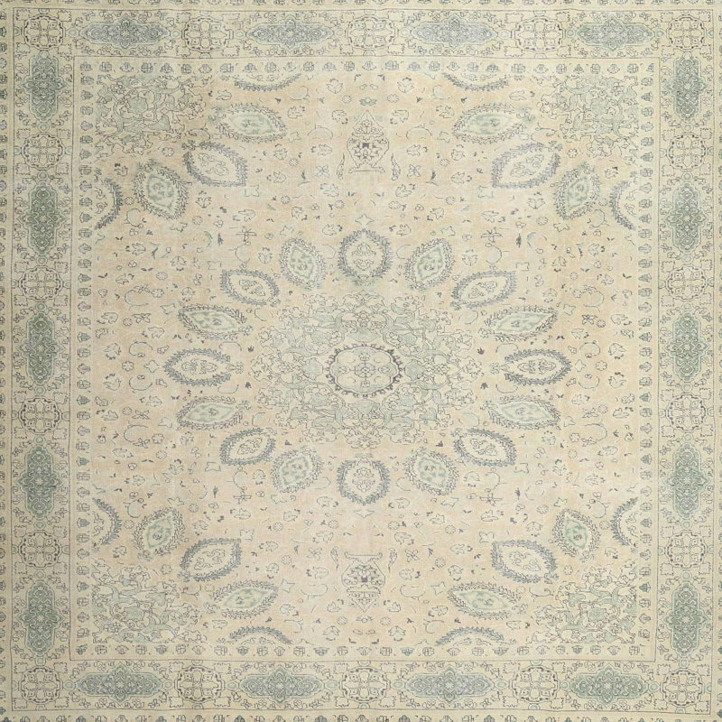 Tapis contemporain Olive, Carré 8 pi