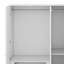 Armoire 4 portes avec tablettes, tiroirs et miroir pleine grandeur