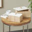 Ensemble de boîtes décoratives en bois brun avec couvercle en bois blanchi Stoyna-2102130669