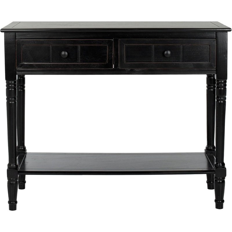 Distressed/Black 2-Drawer Console Table