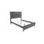 Lit moderne grand, couleur gris rustique, tête de lit transitionnelle, lit de chambre à coucher en contreplaqué avec style et motif de boîte