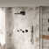 22" Wall-Mount LED Bluetooth Music Thermostatic Rainfall Complete Shower System with Rough in-Valve