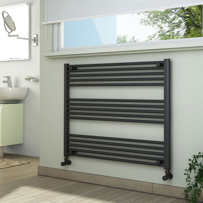 Sharen Straight Towel Rail Heated Towel Rails, 80cm H x 100cm W x 3cm D