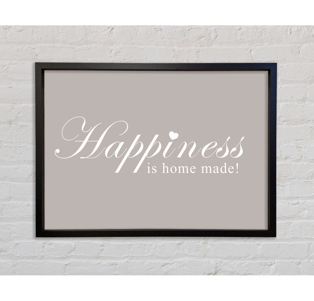 Home Quote Happiness Is Home Made - Single Picture Frame Typography on Canvas