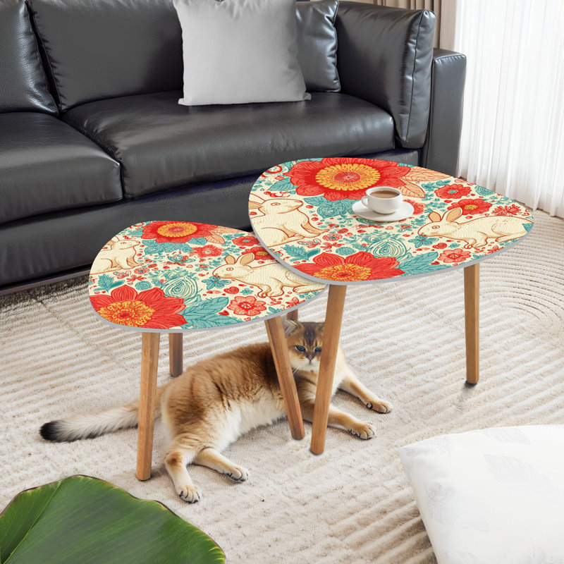 Ensemble de 2 tables basses gigognes Triangle Nesting