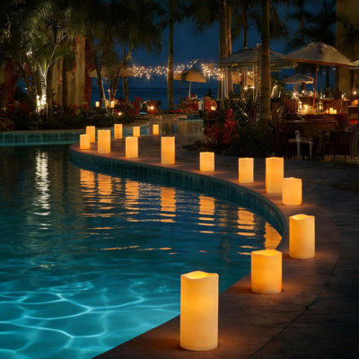 3"x6" Flameless Candles, Battery Operated LED Electric Candles With Remote And Timers, Fake Pillar Candle For Wedding Home Decor, Halloween, Christmas, Easter, Valentine's Day Decor, Ivory, Set Of 3