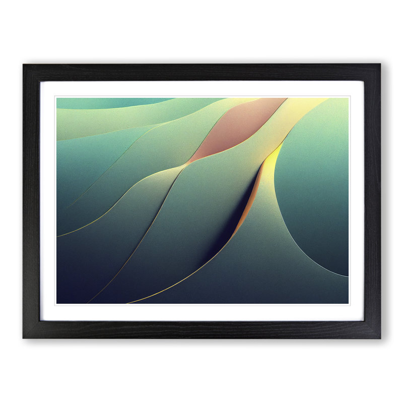Handsome Abstract - Single Picture Frame Print, 34cm H x 46cm W x 2cm D, Black Framed