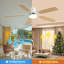 Ventilateur de plafond d'intérieur moderne de 52 pouces à 6 vitesses avec 5 pales, moteur à courant continu réversible et télécommande-862048186