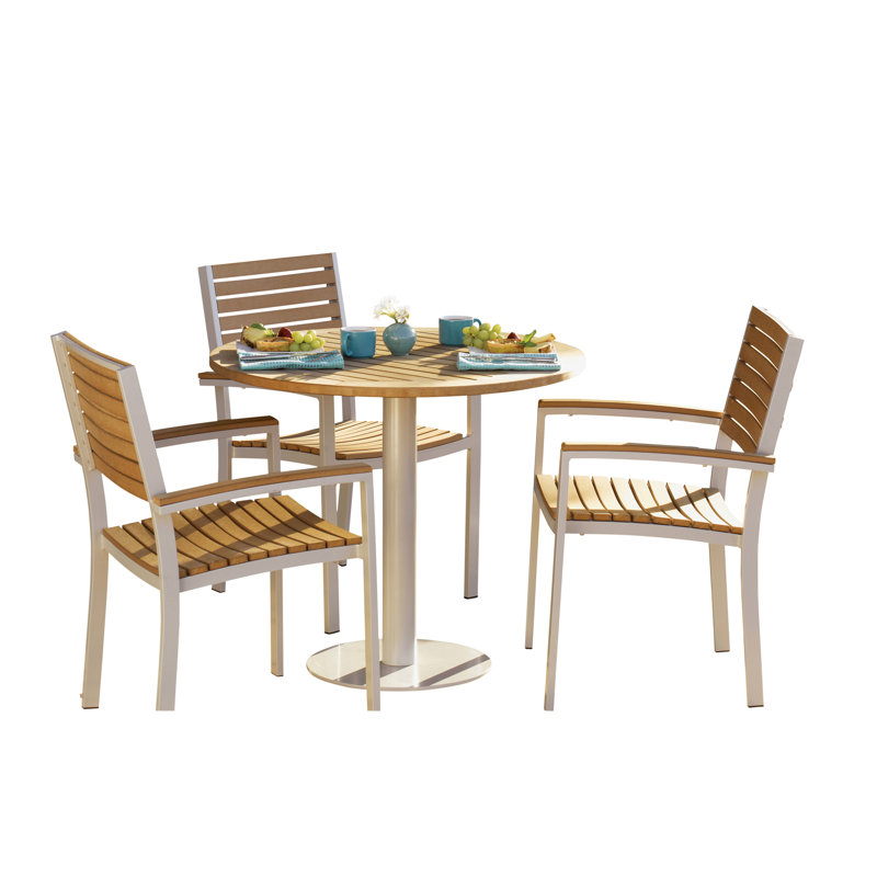 Travira Outdoor Round Bistro Table, 36" W x 36" L, Tekwood Natural