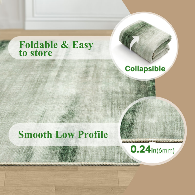Tapis à motif abstrait lavable à la machine Arnedoy, Tapis de couloir 2 pi x 8 pi