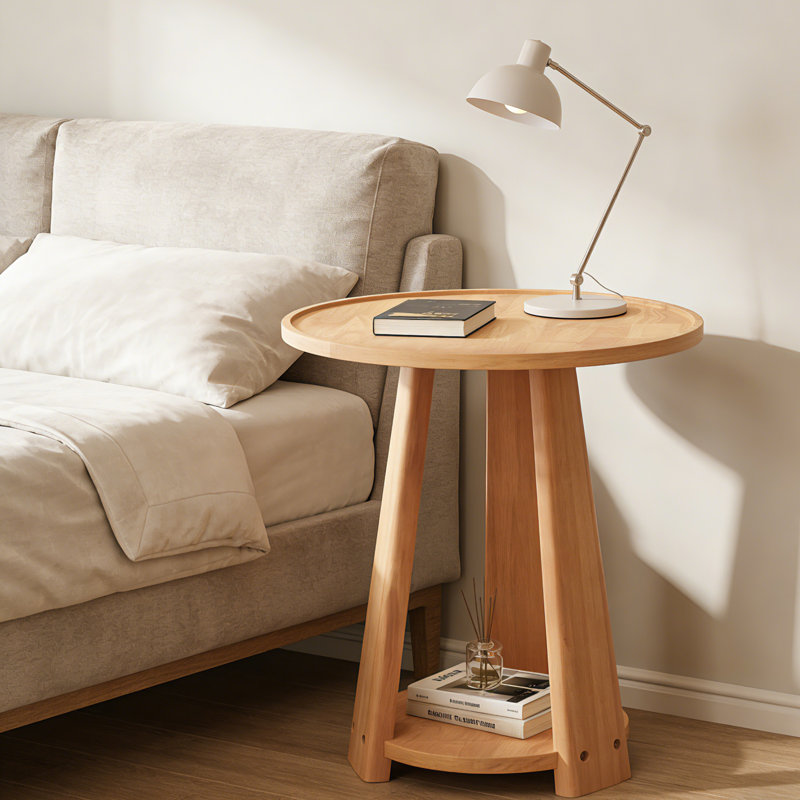 Table de bout ronde à 2 niveaux Minimalist