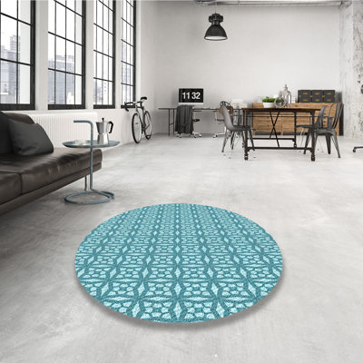 Tapis bleu tissé à la machine