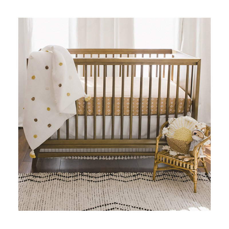 Brown Riverstone Crib Sheet, 100% Cotton, Soft and Durable, Kendi Collection