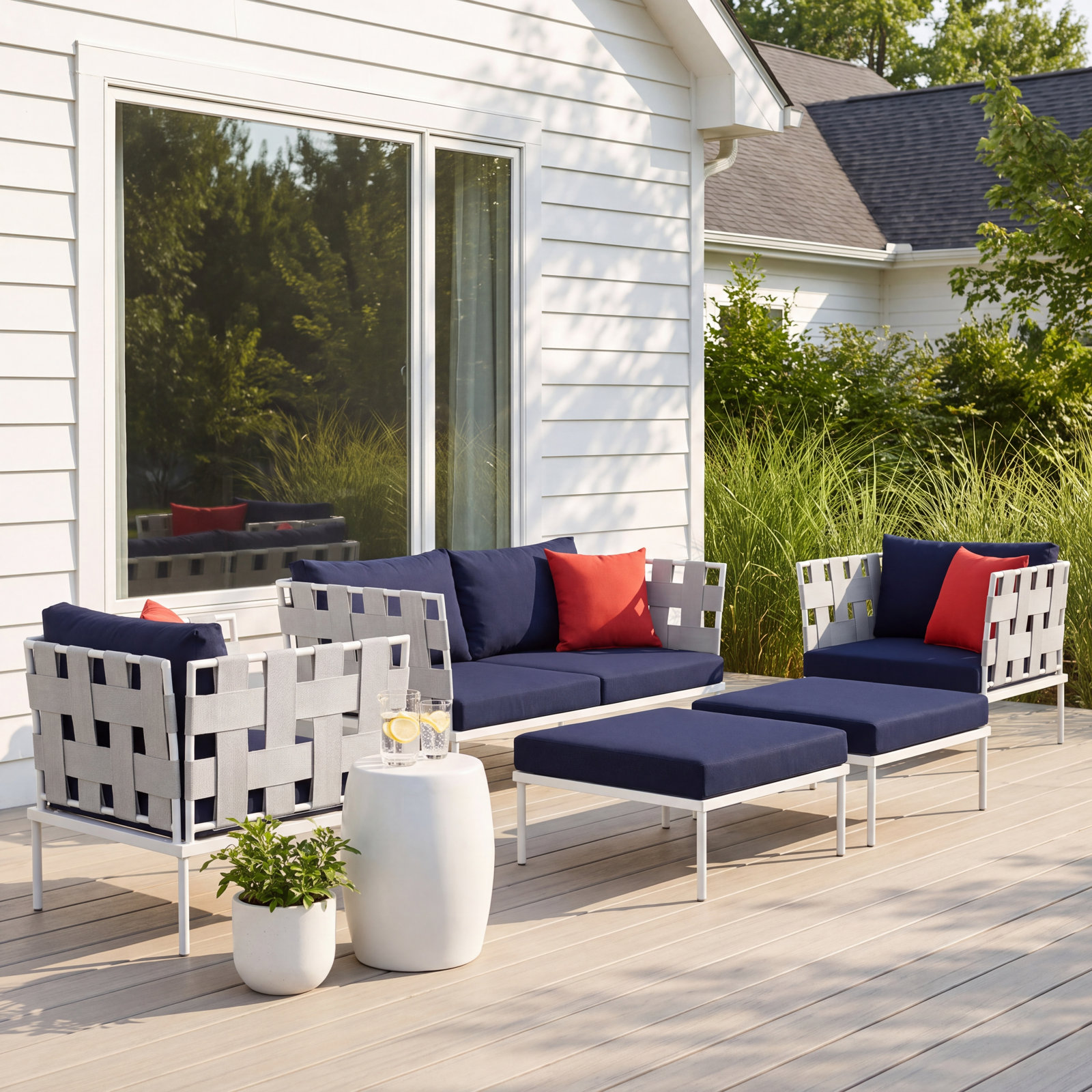Harmony 5-Person Patio Seating Group, Navy
