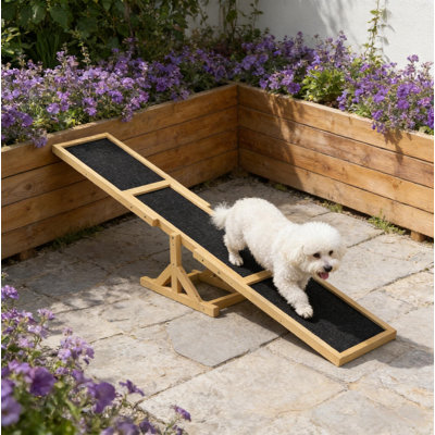 Balançoire à agilité pour chien, balançoire à agilité pour animaux de compagnie, balançoire à agilité en bois, noir et naturel