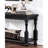 Rectangular Rustic Table, Antique Black With Solid Wood Plank Style Top And Open Bottom Transitional Table For Living Space,