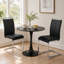 Ensemble de salle à manger 3 pièces avec chaises en porte-à-faux en similicuir-130462803-130462804-130462809